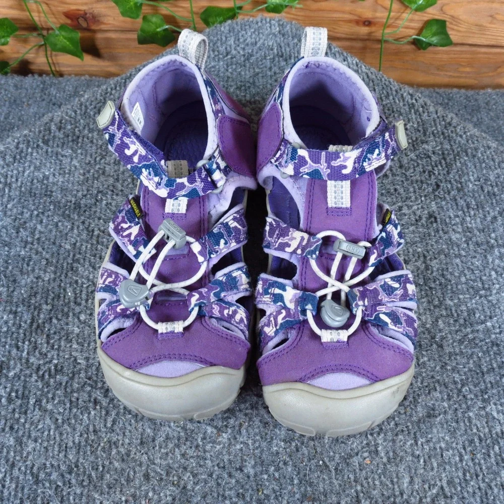 KEEN Seacamp II CNX Kids Water Sandals Sz 3 Outdoor Hiking Purple Camo Synthetic